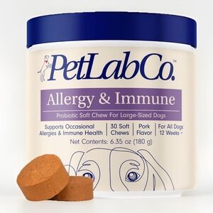 PetLab Co. ALLERGY & IMMUNE Probiotic Soft Chew For Large Dogs (30 Pork) Exp 26